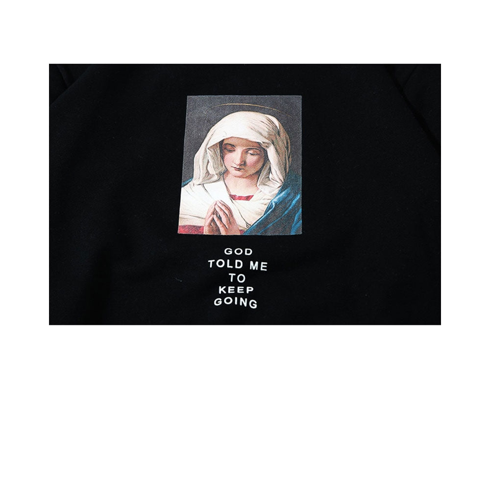 Virgin Mary Print Pullover Unisex