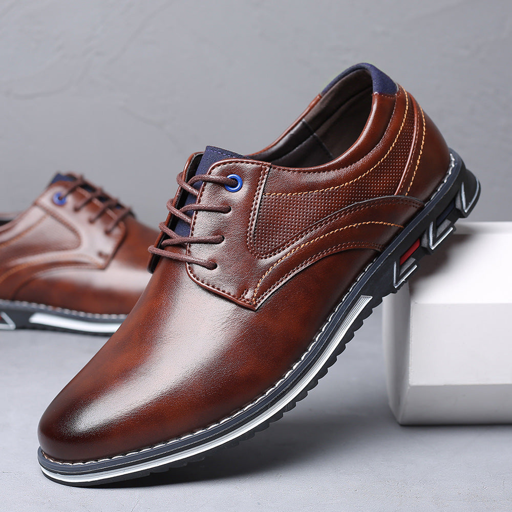 Men's British Style Leather Shoes: Business Formal, Casual, Large Sizes