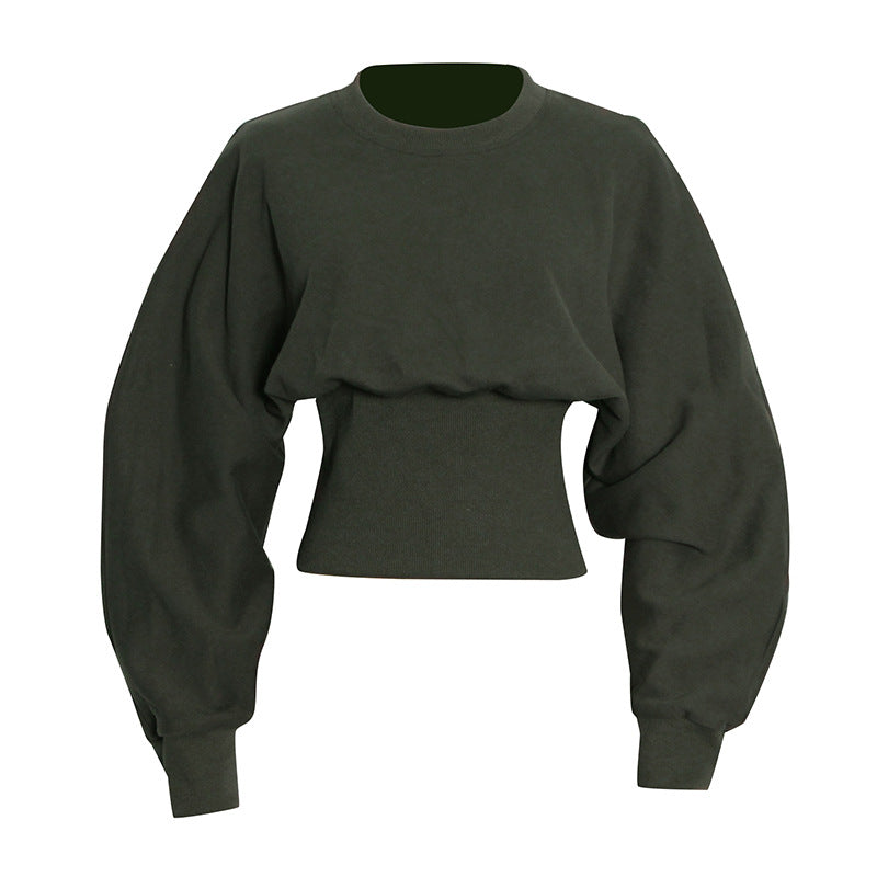 Green Sweatshirts For Women Slim Plain