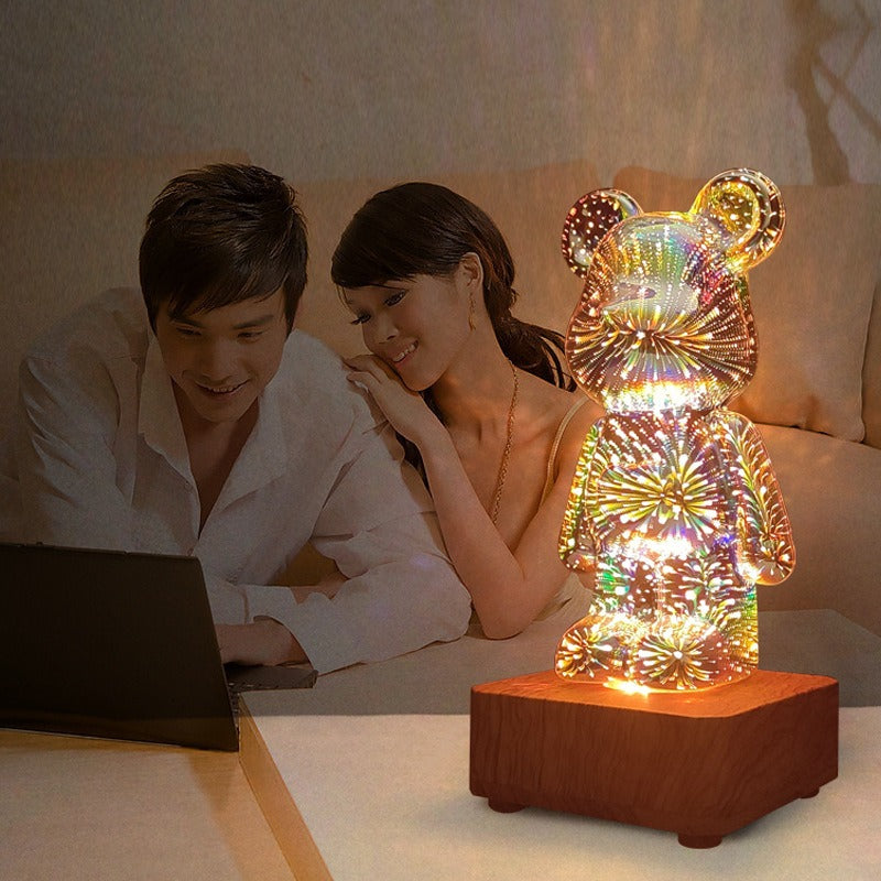 Cartoon bear romantic warm night light USB