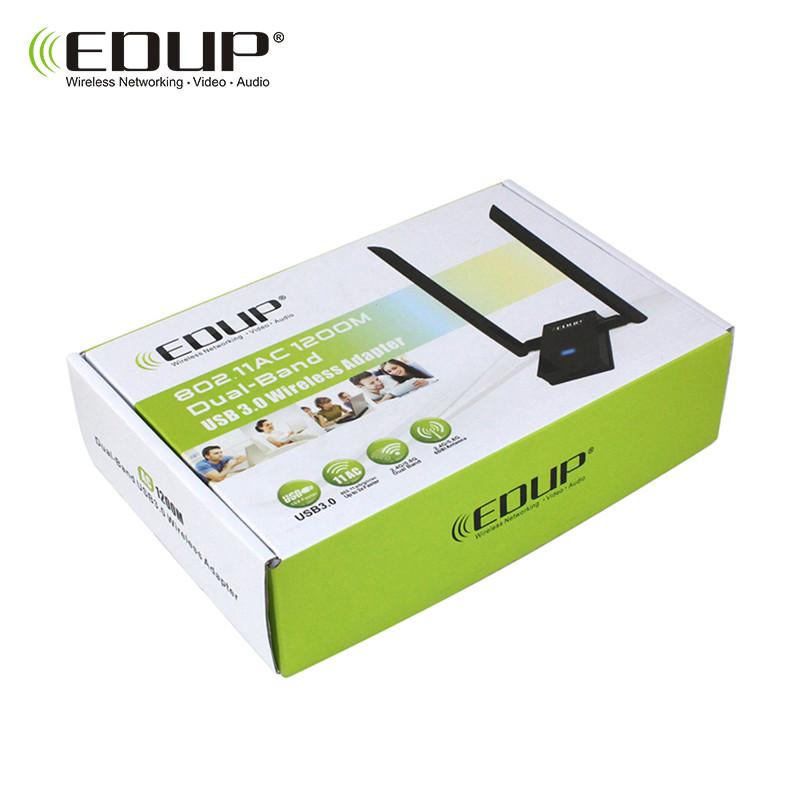 EDUP USB WiFi adapter, 1200Mbps, 5GHz high-gain antenna, 802.11ac, USB 3.0 Ethernet.