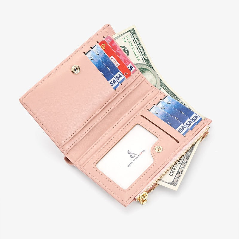 Women's Ultra-Thin Wallet with Side Zipper - Medium Coin Purse