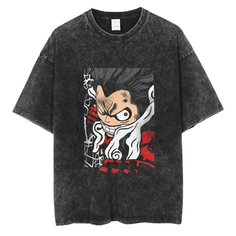 Retro One Piece Luffy printed T-shirt Unisex