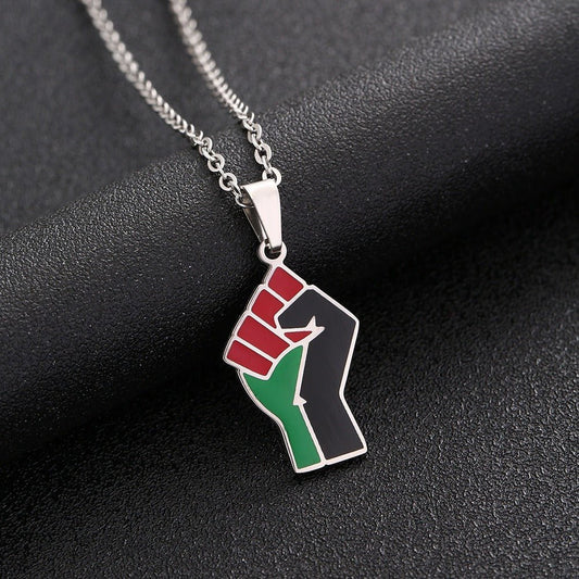 African Fist Titanium Steel Pendant Necklace