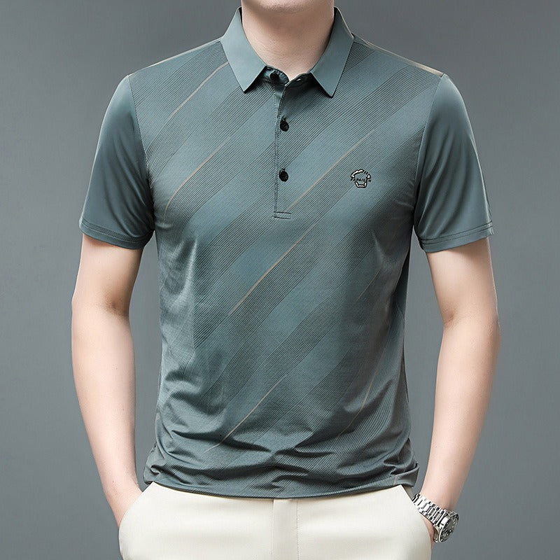 Oversized ice silk polo shirt