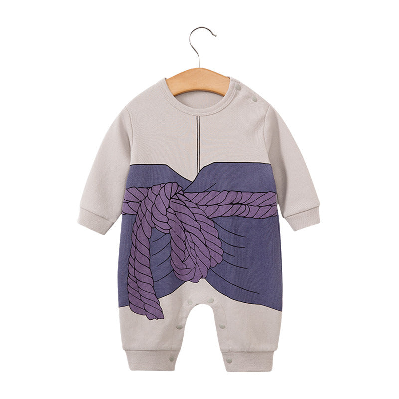 Anime baby jumpsuit, long-sleeve crawling suit for newborns.