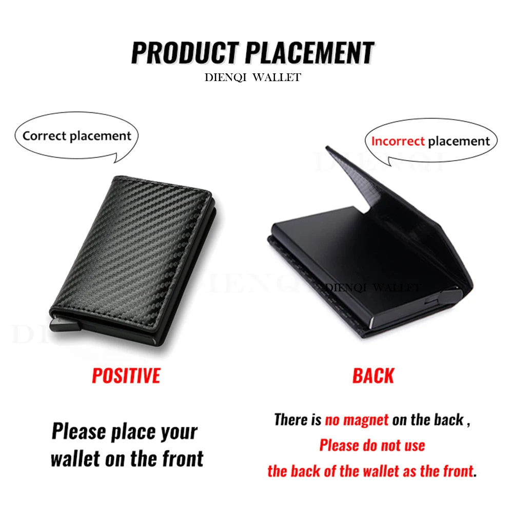 Carbon Fiber RFID Slim Wallet: Automatic Pop-Up Credit Card Holder