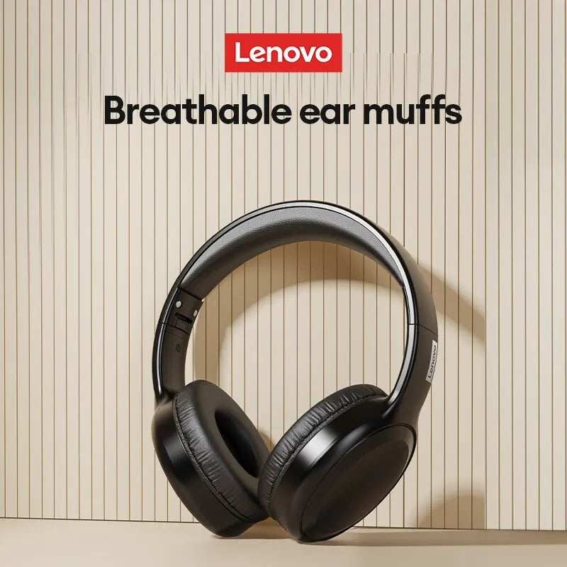 Lenovo TH30 Wireless Bluetooth 5.3 Headphones: Foldable Gaming Headset with Mic, 250mAh