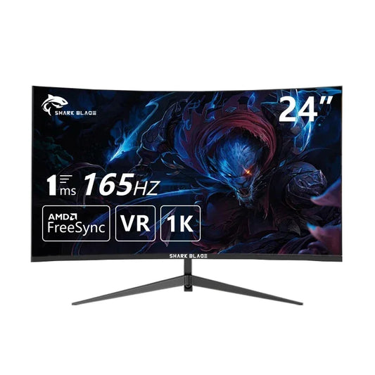 24-inch curved gaming monitor, 1920x1080p, 165Hz, HDMI-compatible for PCs and laptops.