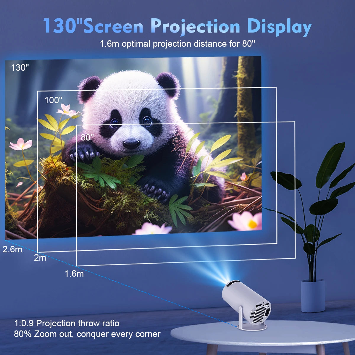 Transpeed 4K Wifi6 Projector: Android 11, 260 ANSI, BT5.0