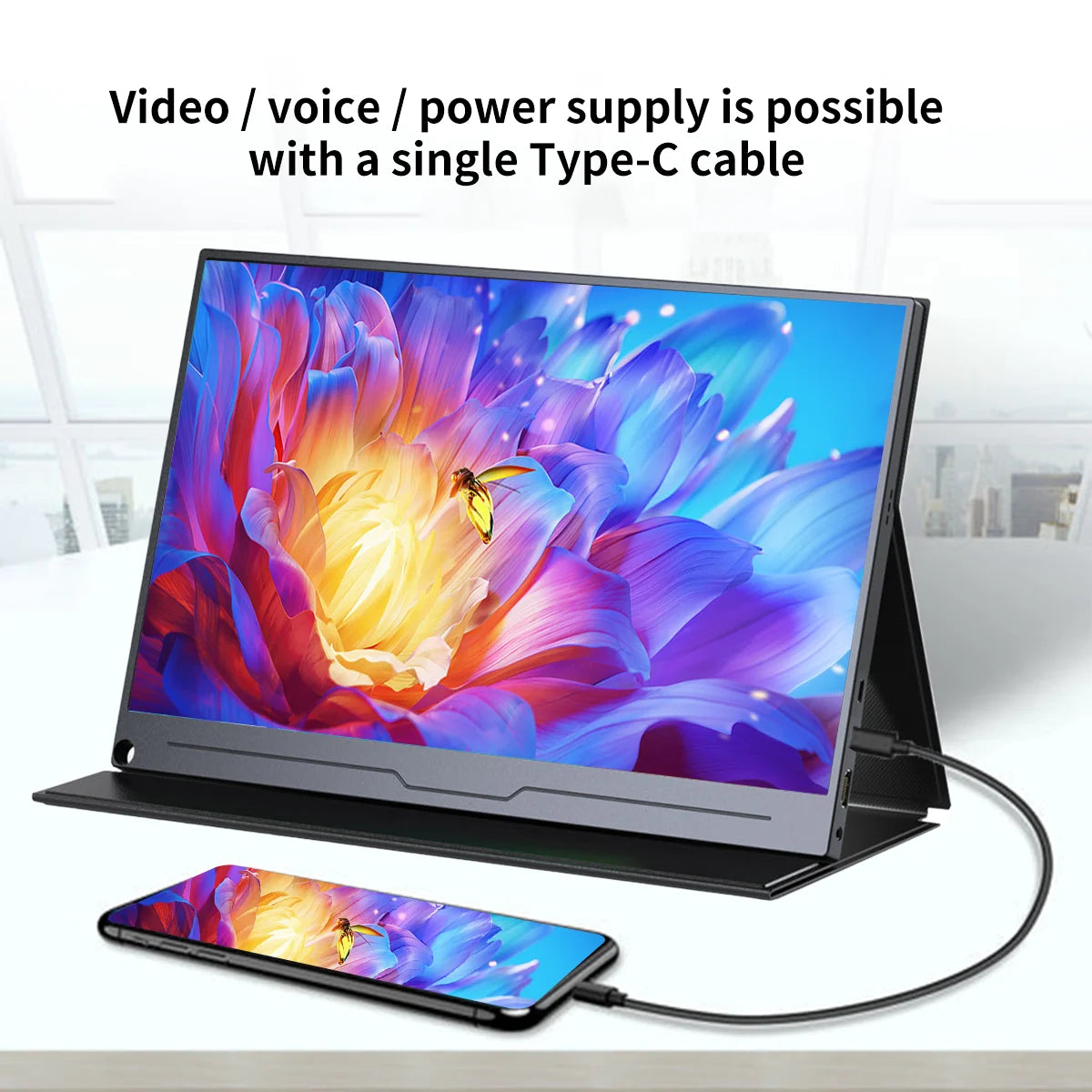 13.3-inch 2.5K 1080P portable monitor, external display for gaming, laptop, PS3/PS4, Switch, mini PC, and tablet.