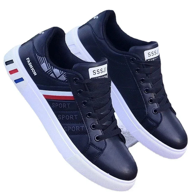 Men's Casual PU Leather Sneakers: Lightweight and Breathable