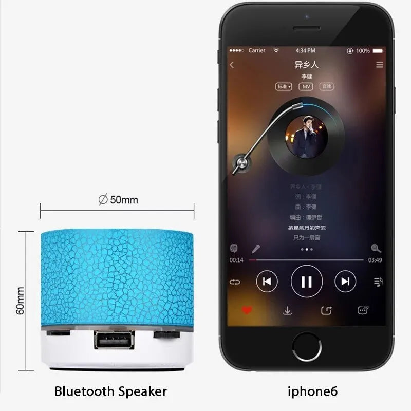 Bluetooth Mini Speaker: Wireless, LED, TF Card, USB, Portable Subwoofer for PC/Phone