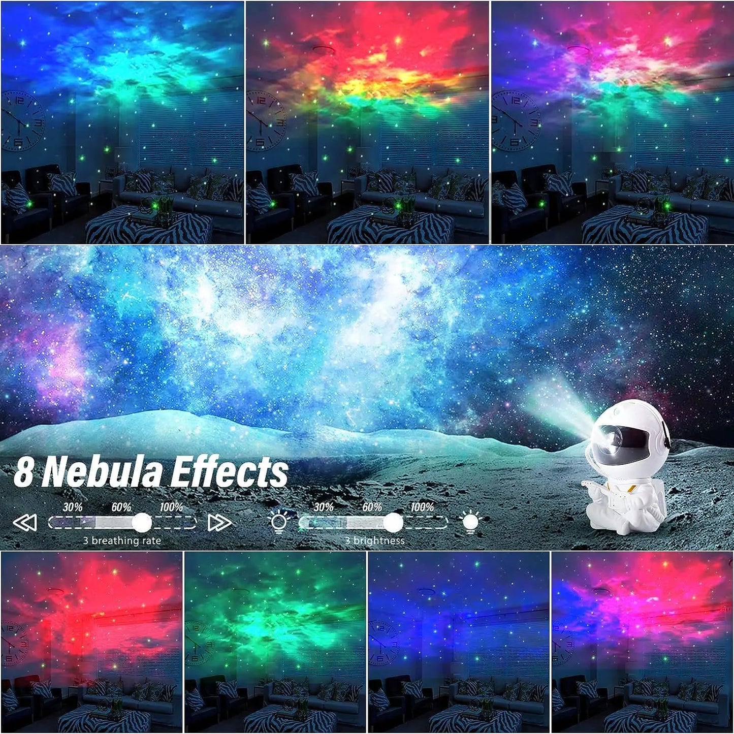 Galaxy Night Light Projector: Astronaut Space Nebula LED Lamp