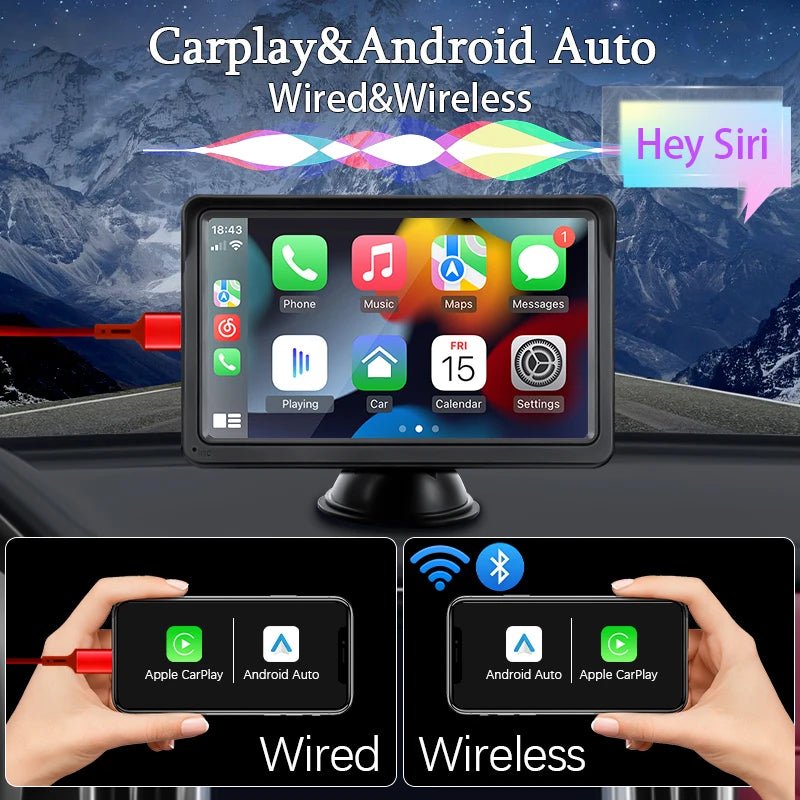 7-Inch CarPlay Android/Apple Auto Multimedia Player with Touch Screen