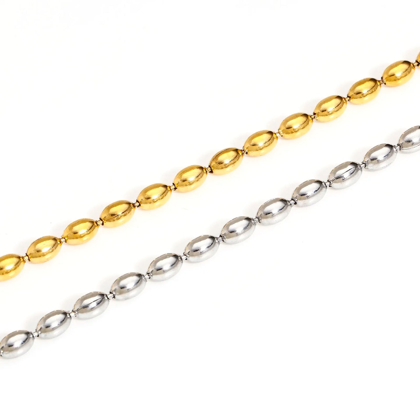 Stainless Steel Ball Chain Bracelet: Waterproof Beaded Jewelry, 17cm