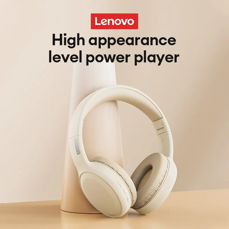 Lenovo TH30 Wireless Bluetooth 5.3 Headphones: Foldable Gaming Headset with Mic, 250mAh