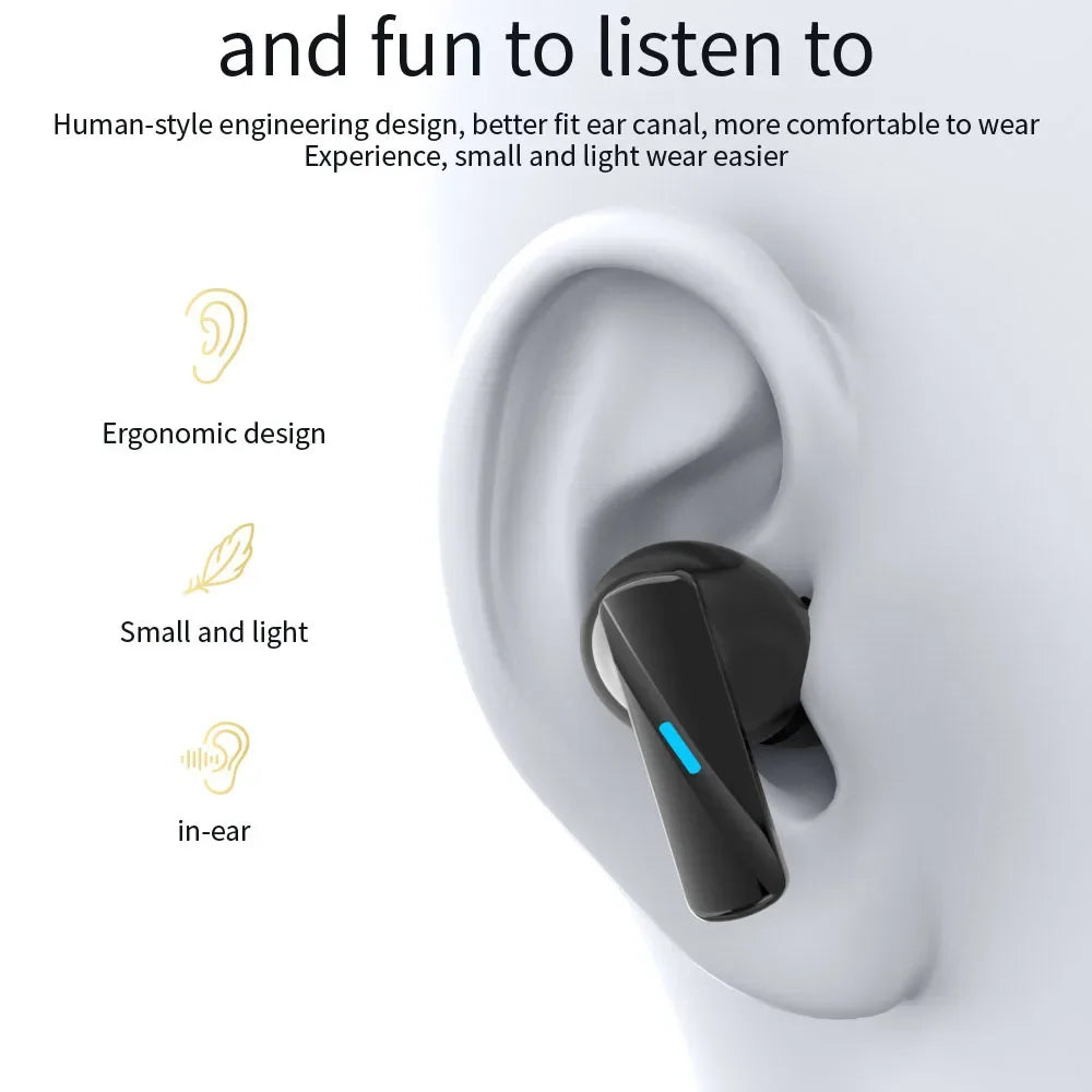 XIAOMI Mate 50 wireless Bluetooth earbuds with mic, noise-canceling, and touch control.