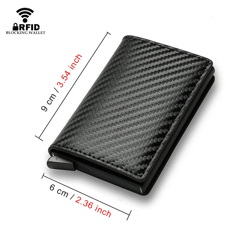 Carbon Fiber RFID Slim Wallet: Automatic Pop-Up Credit Card Holder