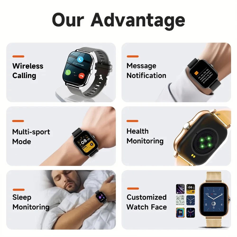 2024 Full Touch Screen Smartwatch: BT Call, Sport Fitness, Gift for Men/Women