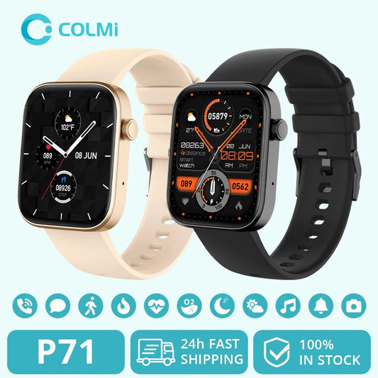 COLMI P71 Voice Calling Smartwatch: Health Monitoring, IP68 Waterproof, Voice Assistant