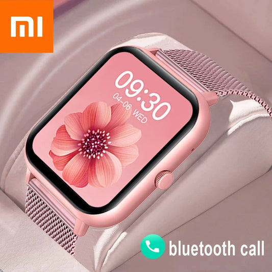 Xiaomi smart watch for women, custom dial, waterproof, Bluetooth music, compatible with Android and iOS.