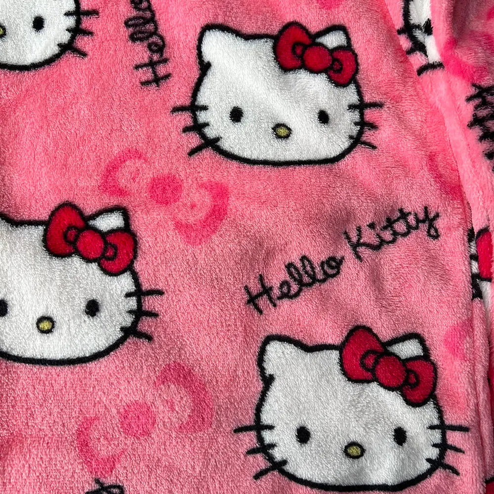 Hello Kitty Flannel Pajamas: Women's Warm Cartoon Casual Pants for Autumn/Winter