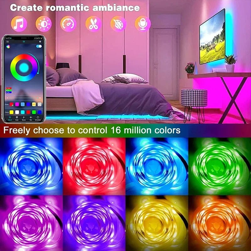 USB LED Strip Lights: APP-Controlled 5050 RGB for Room/TV Backlight