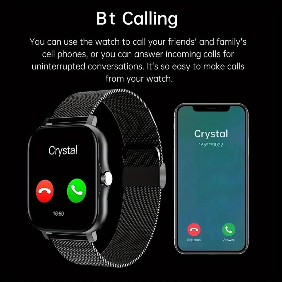 2024 Full Touch Screen Smartwatch: BT Call, Sport Fitness, Gift for Men/Women