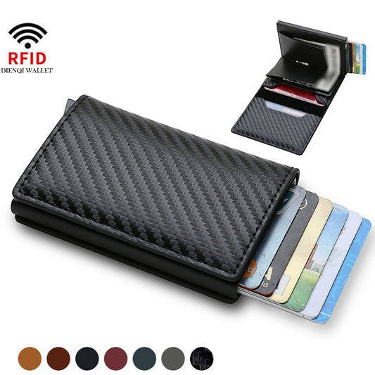 Carbon Fiber RFID Slim Wallet: Automatic Pop-Up Credit Card Holder