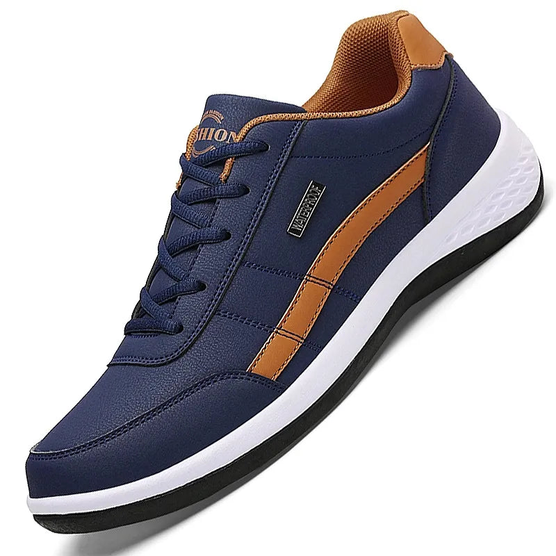 PU Leather Men's Casual Sneakers: Breathable, Non-Slip Footwear