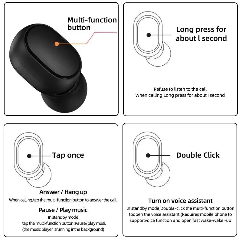 New Xiaomi Redmi Airdots 2: Wireless Bluetooth Earbuds with Mic