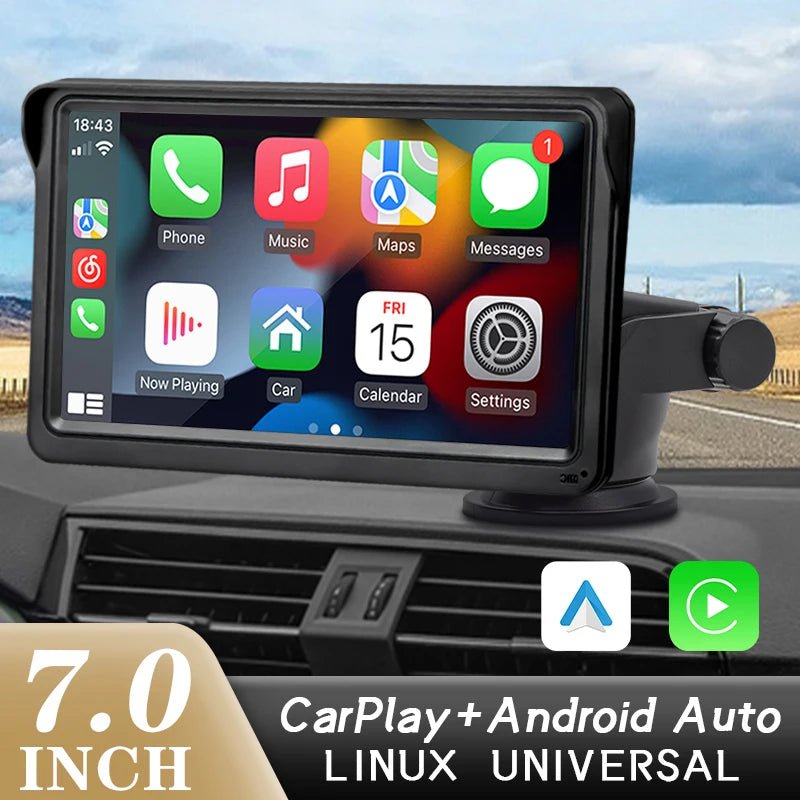 7-Inch CarPlay Android/Apple Auto Multimedia Player with Touch Screen