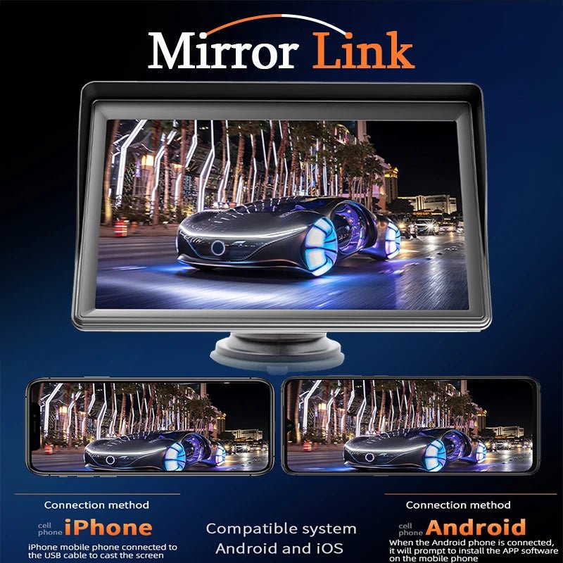 7-Inch CarPlay Android/Apple Auto Multimedia Player with Touch Screen